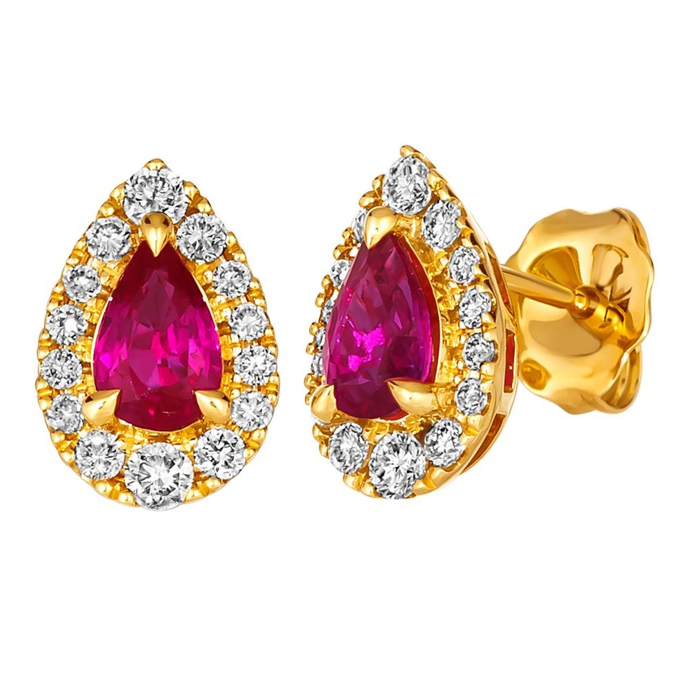 Le Vian Earrings featuring Passion Ruby Nude Diamonds Honey Gold